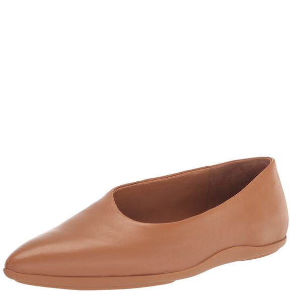 Vince Womens Lex Asymmetrical Flat Tan Leather 7.5 M - Picture 1 of 1
